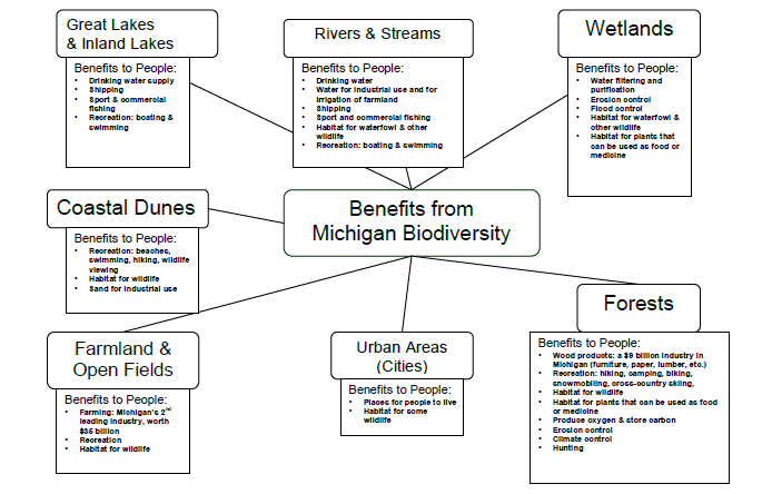 Benefits from Michigan Biodiversity